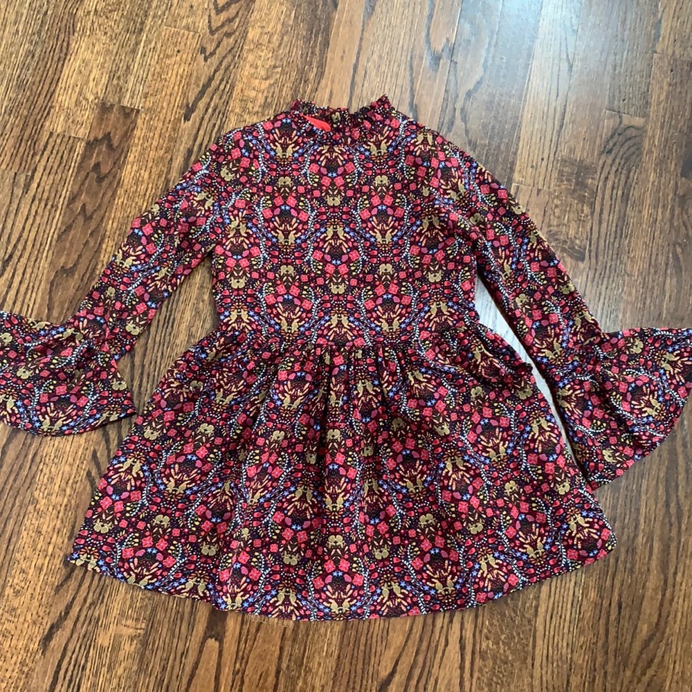 Girls Thanksgiving lined long sleeve dress